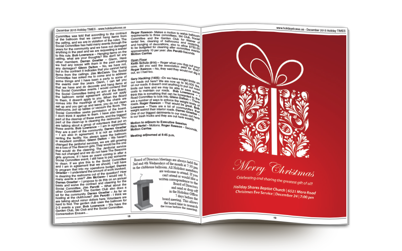 Holiday Shores Baptist Christmas Ad